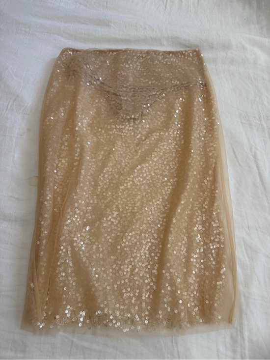 Sunday in Brooklyn Dresses & Skirts - Sunday in Brooklyn Nude Sequin Pencil Skirt